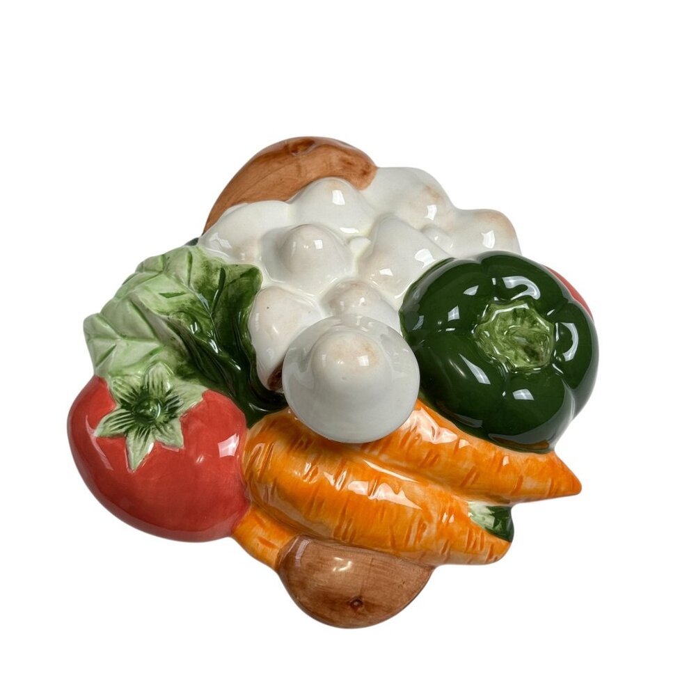 1996 Vintage Collectible Treasure Craft Cookie Jar Vegetable Crate 11" Height - Picture 11 of 12